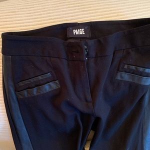 Black Paige pants with leather